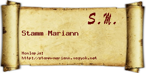 Stamm Mariann névjegykártya